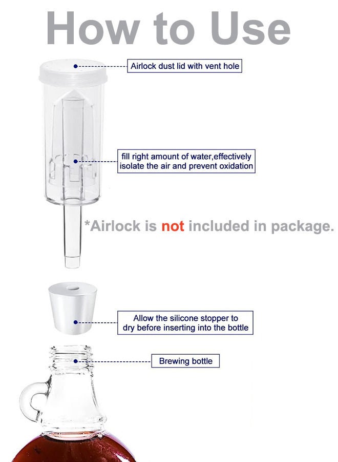 DMYRDH 2pcs Fermentation Silicone Stopper Drilled Plug With Hole for Airlock Valve Home Brew Bubbler Wine Making Rubber Stopper Replacements