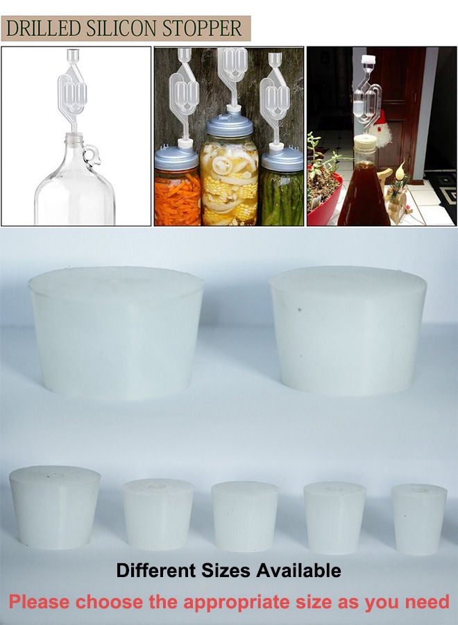 DMYRDH 2pcs Fermentation Silicone Stopper Drilled Plug With Hole for Airlock Valve Home Brew Bubbler Wine Making Rubber Stopper Replacements